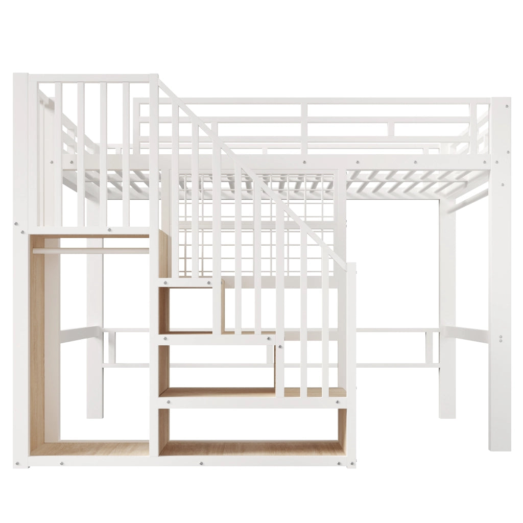 Letto a soppalco 140x200 cm in metallo e MDF
