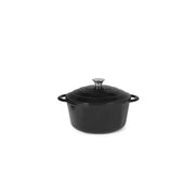 Casseruola in ghisa con 2 manici e coperchio nero Ø 26 cm