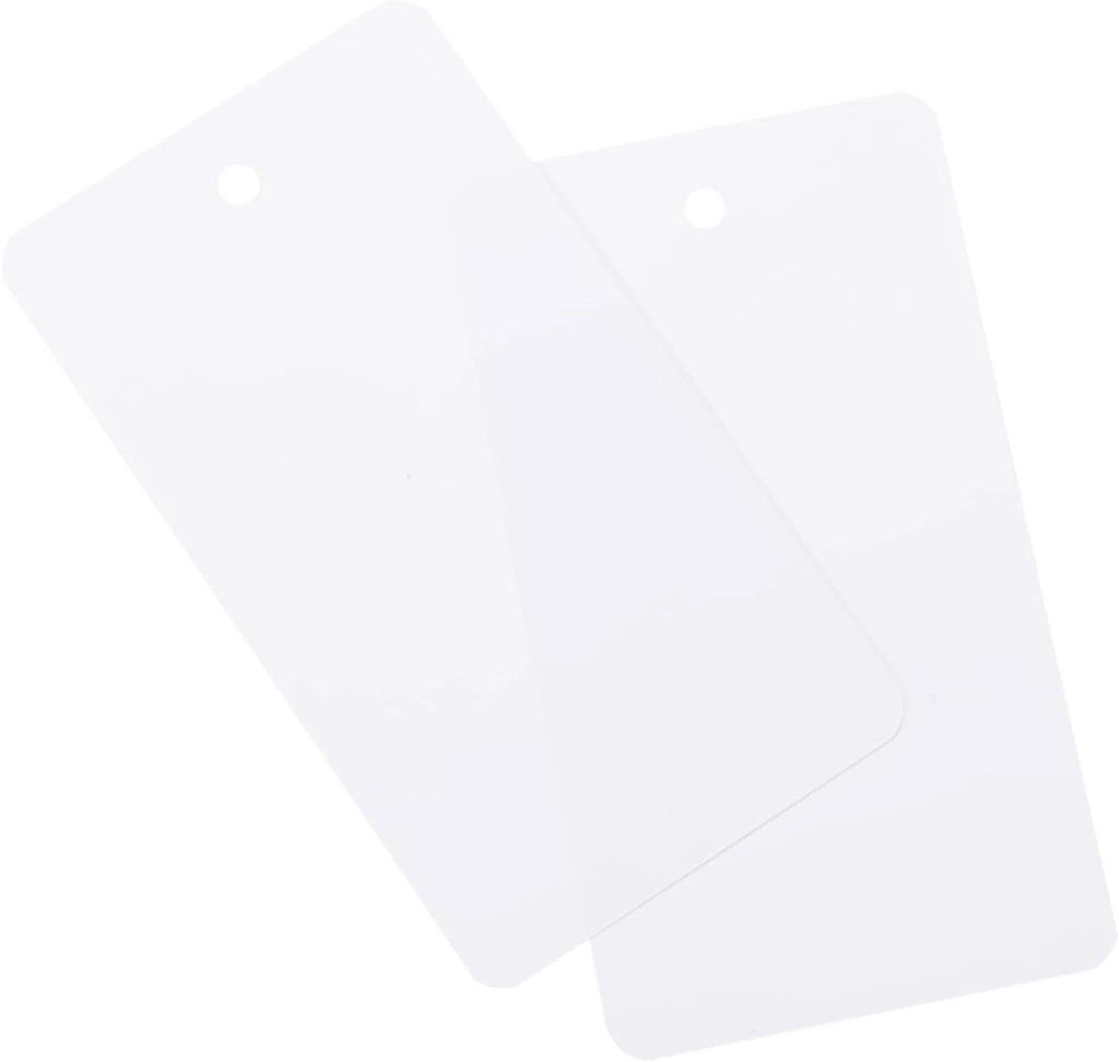 200 etichette in plastica impermeabile, bianche, di dimensioni 5x9 cm, con foro