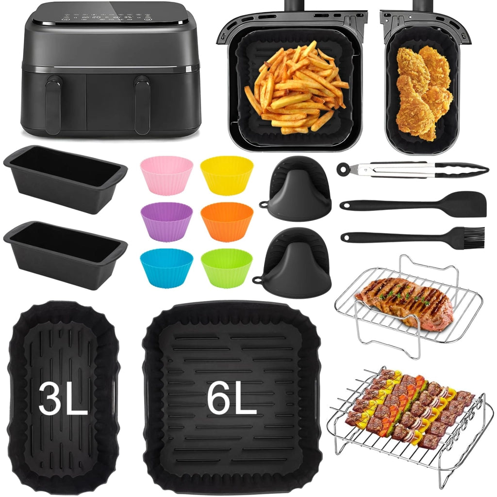 Accessori per friggitrice ad aria, compatibili con la serie Philips Dual Basket 3000