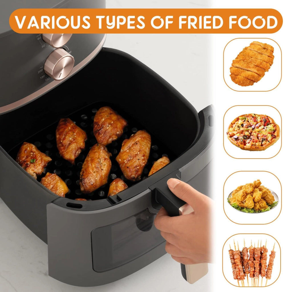 Tappetini per friggitrice ad aria, 2 pezzi, in silicone, 21,5 cm, quadrati