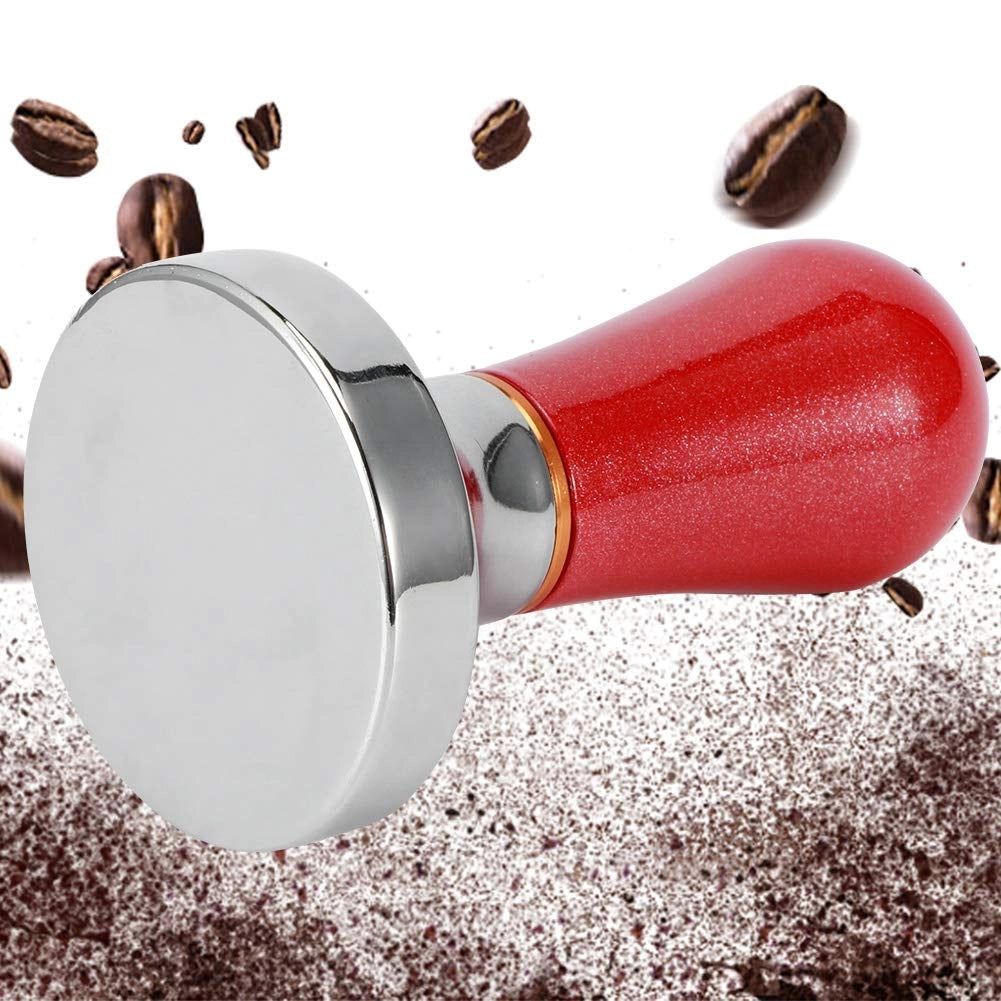 Pressino per espresso, 57 mm, in alluminio, colore rosso