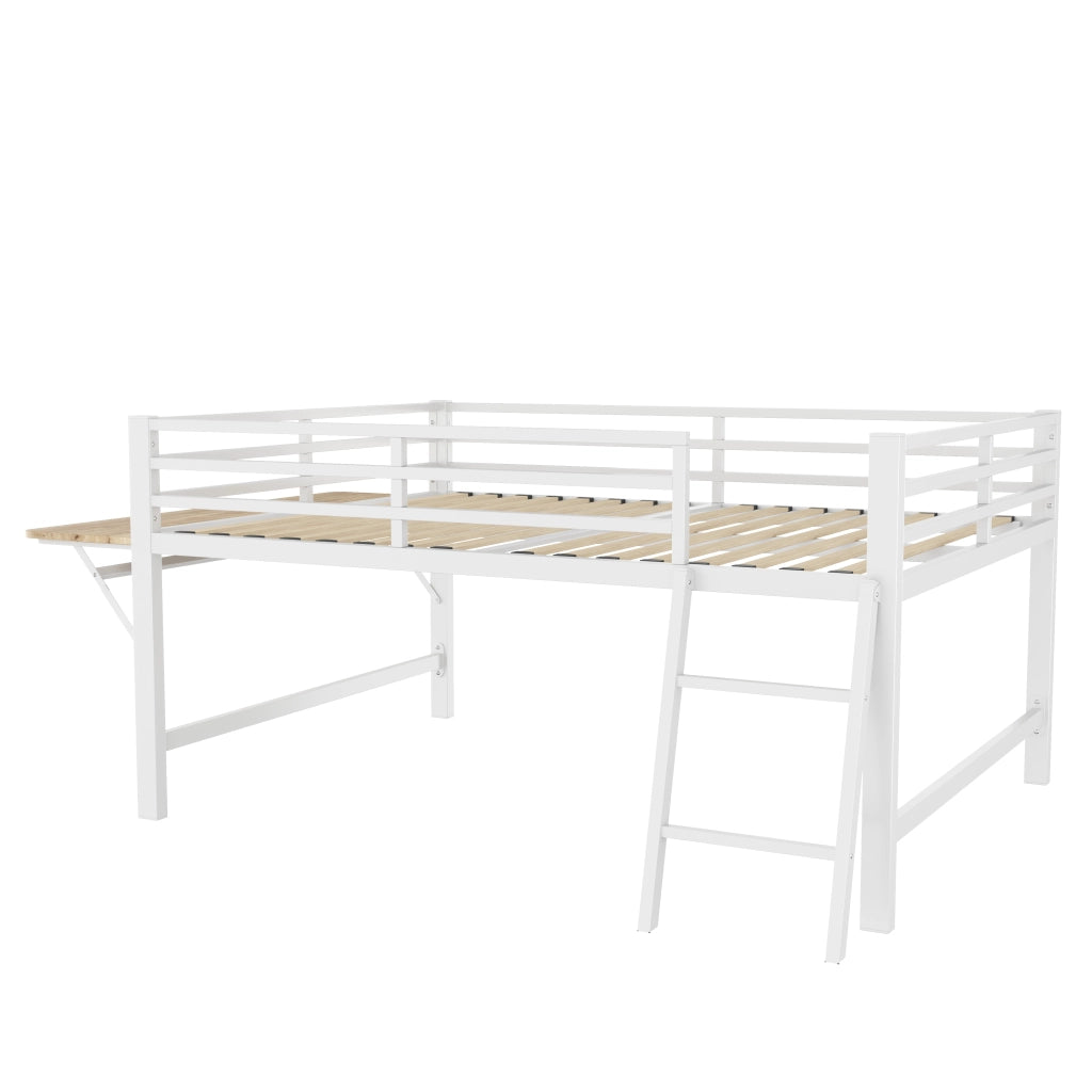 Letto a soppalco 140x200 cm bianco in metallo