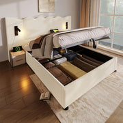 Letto matrimoniale 180x200 contenitore beige-bianco