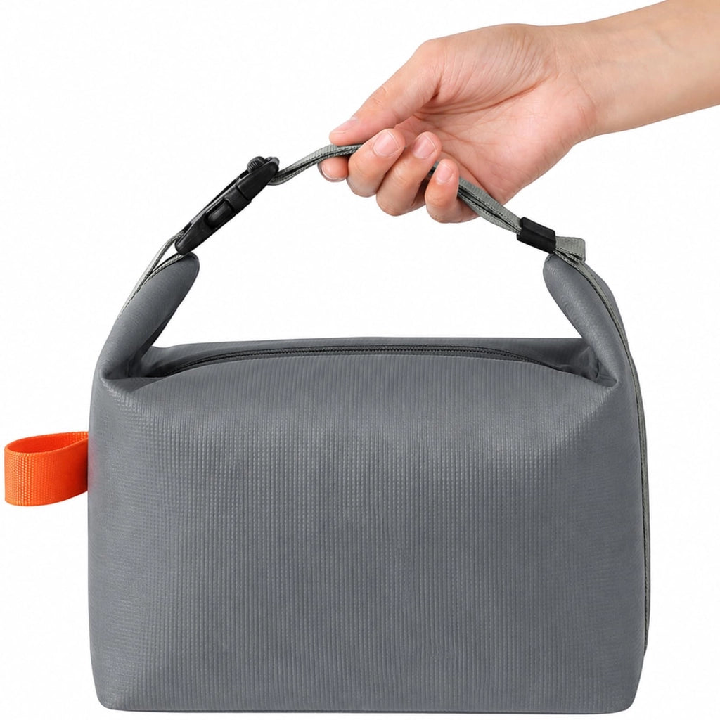 Borsa termica per il pranzo, 8 litri, grigia, a prova di perdite, riutilizzabile