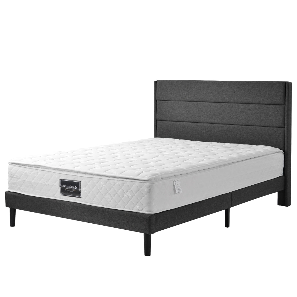 Letto contenitore 140x200 cm beige con sollevamento idraulico
