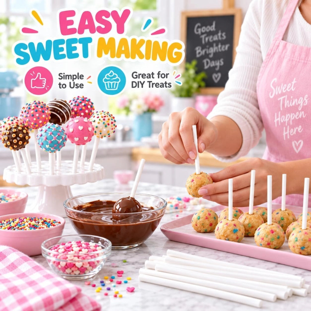 400 stecchini di carta per cake pop, bianchi, 10 cm × 3,5 mm