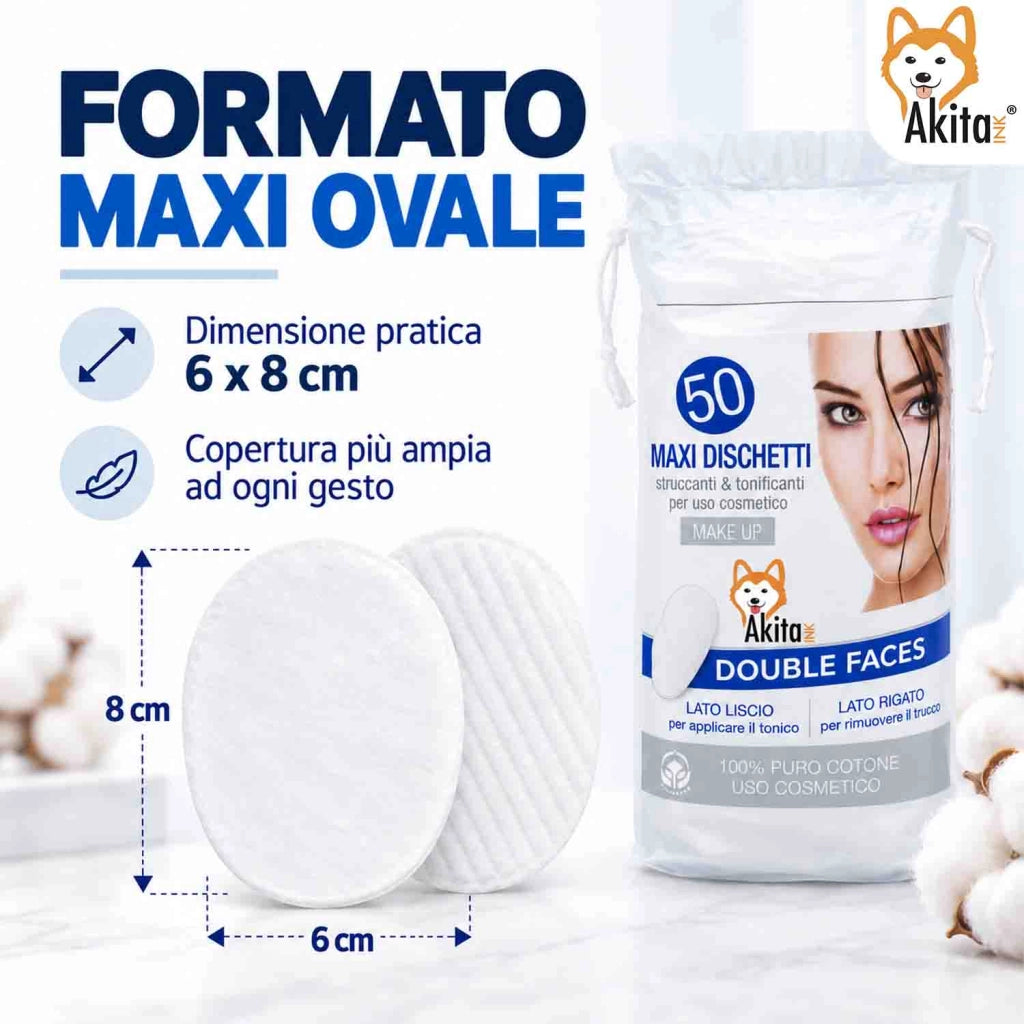 Akitaink 6 Pack Maxi Dischetti Levatrucco Puro Cotone 300 Pz