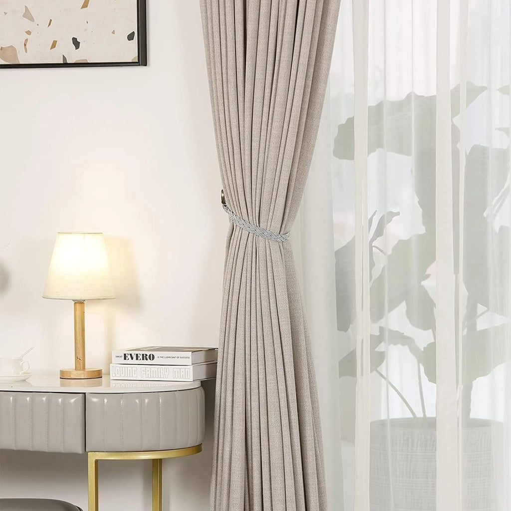 Supporti per tende in stile bohémien, 6 pezzi, grigi, 59 cm
