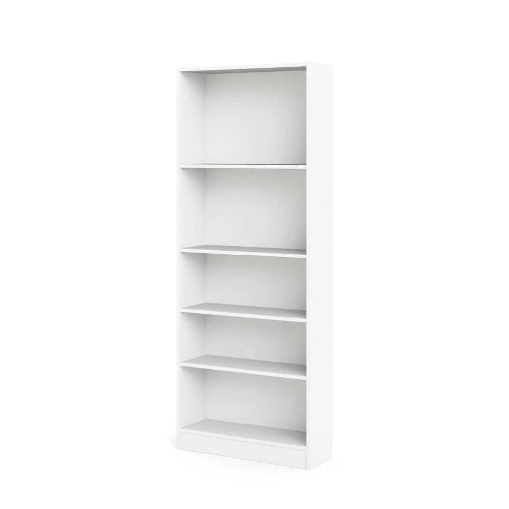 Libreria a cinque Abelarda, colore bianco, cm 79 x 107 x 27
