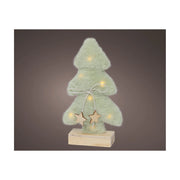 Albero Lgn effetti neve verde c/LED 5x14x24,5cm