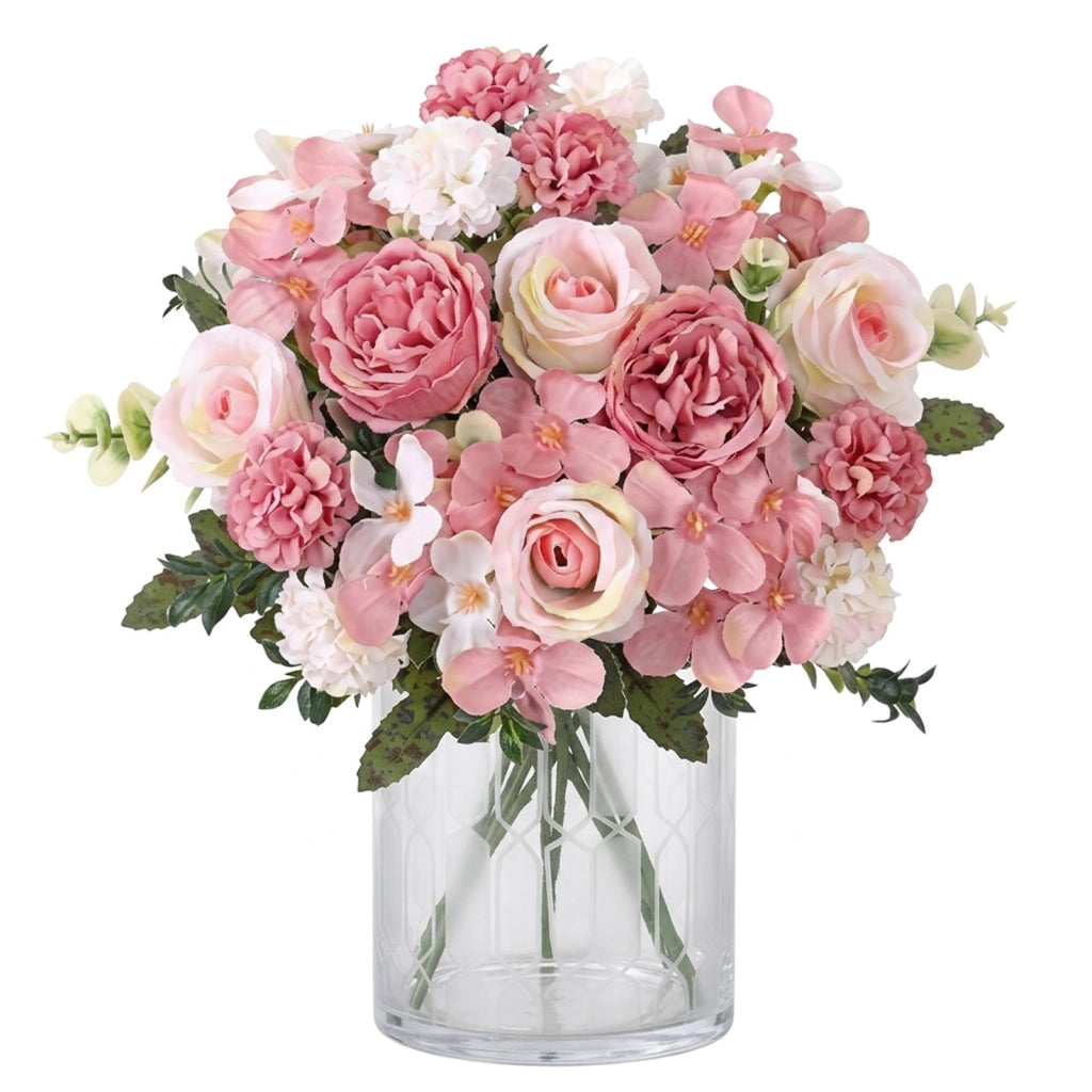 Set di fiori artificiali, 2 pezzi: peonie e rose, 30 cm, per decorazioni