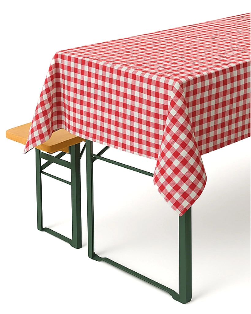 Tovaglia a quadretti, 80x80 cm, rosso e bianco, 100% cotone