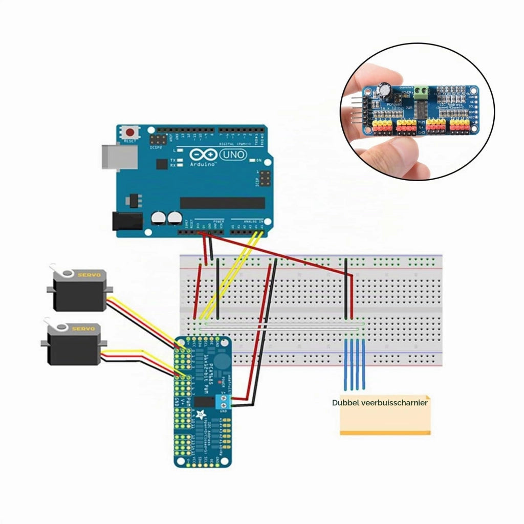 4 driver per motori PWM PCA9685, modulo a 16 canali e risoluzione a 12 bit, interfaccia IIC