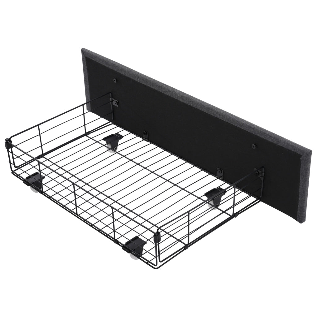 Letto singolo 90x200 cm grigio con due cassetti e materasso