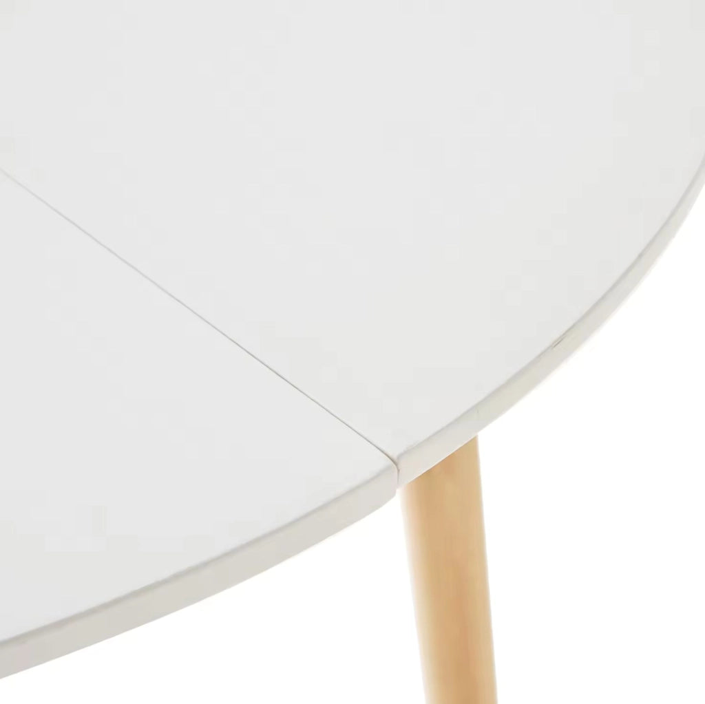 Set tavolo rotondo e 4 sedie bianco e legno