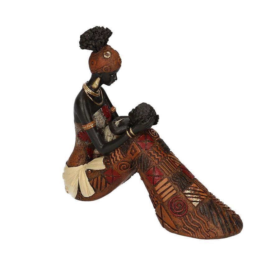 Statua resina donna africana cm 18