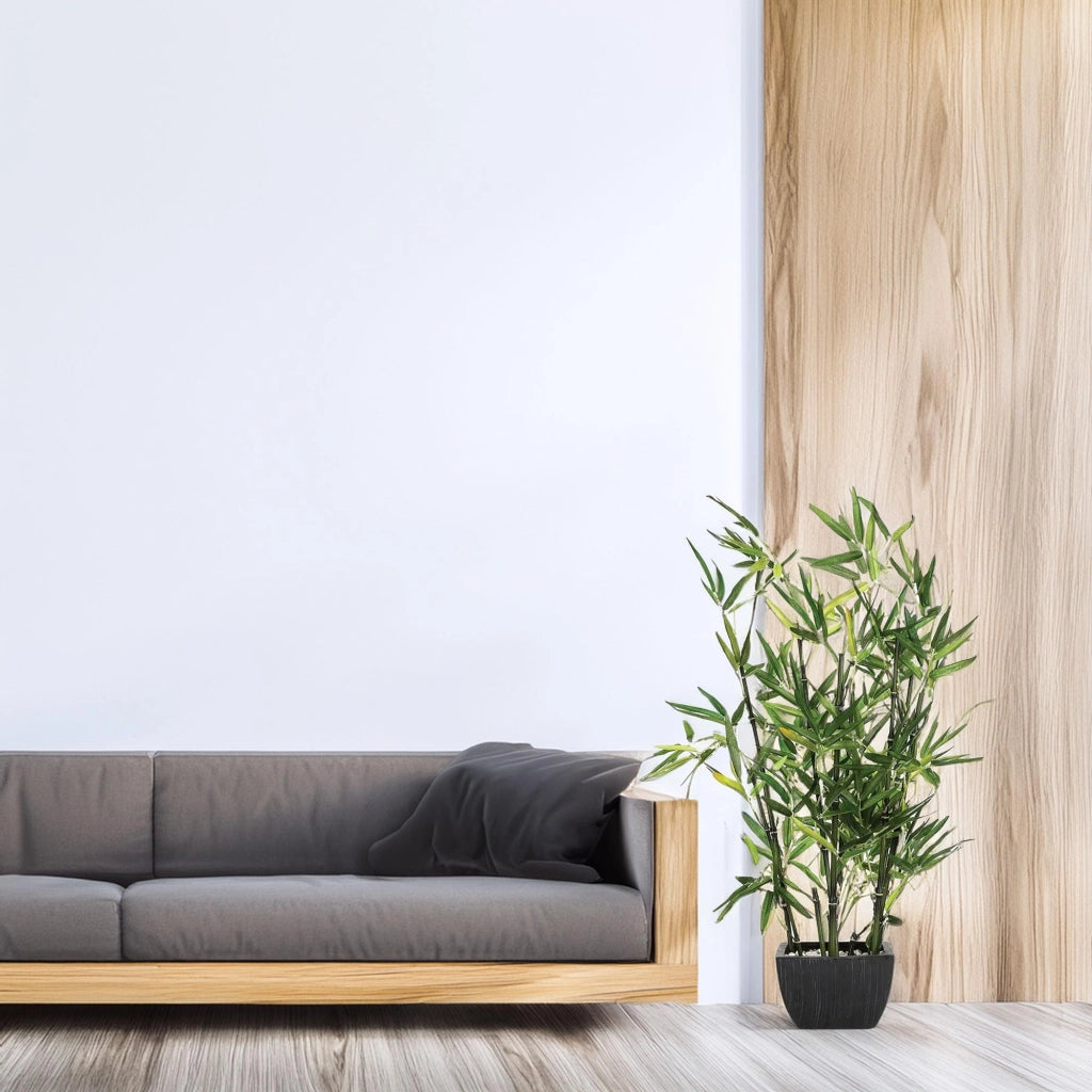 Bambù artificiale in vaso, altezza 70 cm, colore verde, resistente agli agenti atmosferici