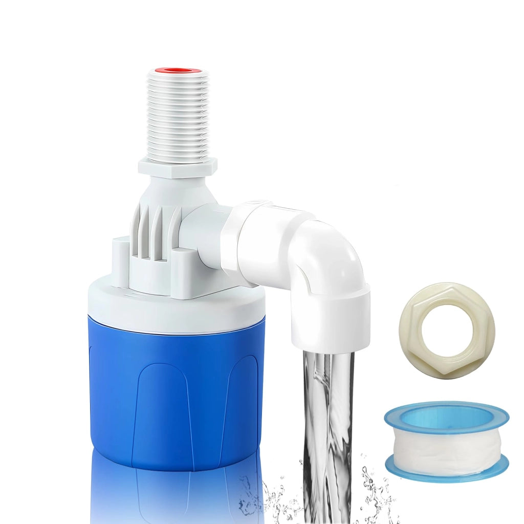 Valvola a galleggiante da 1/2 pollice, ingresso dell'acqua superiore, in plastica, colore blu