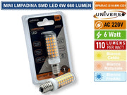 UNIVERSO MINI LAMPADINA CORN LED SMD 2835 E14 6W WATT 660 LUMEN - Colore Luce:Bianco Freddo
