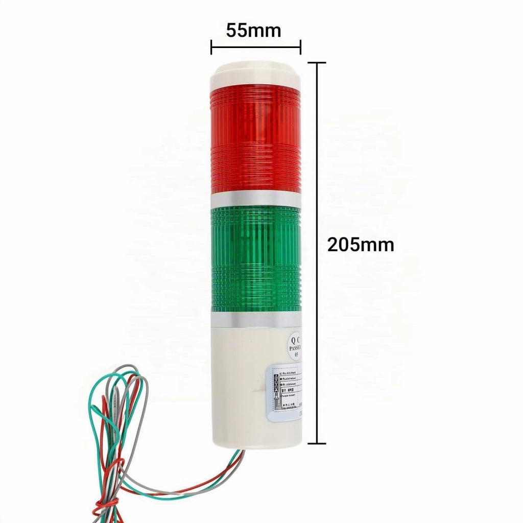 Segnalatore luminoso a LED rosso/verde, 230V, 3W, materiale ABS