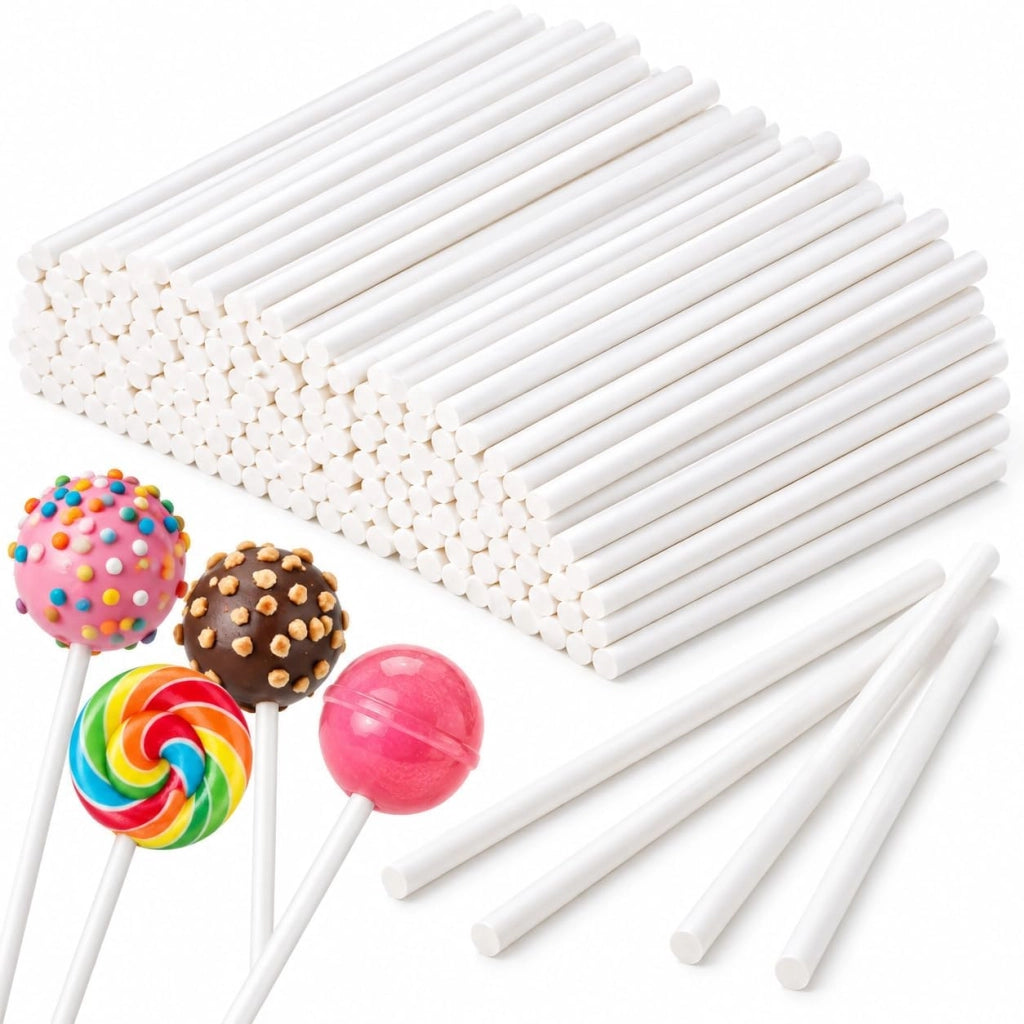 400 stecchini di carta per cake pop, bianchi, 10 cm × 3,5 mm