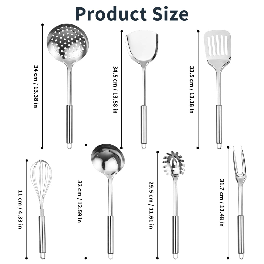 Set di pentole e accessori per la cucina, in acciaio inossidabile, composto da 6 pezzi
