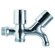 Rubinetto Duplex per lavatrice 1/2" doppio uso cromato
