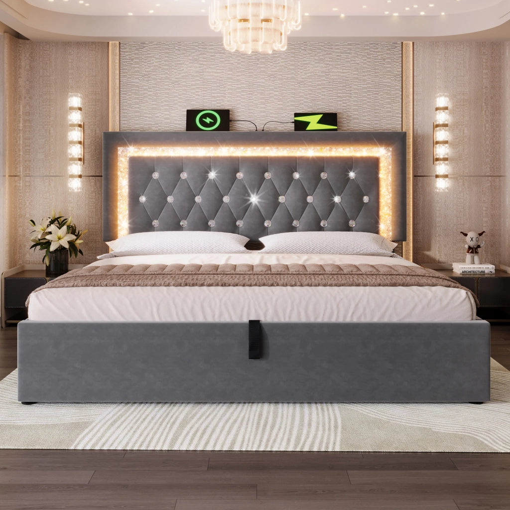 Letto matrimoniale 140x200 con materasso incluso e contenitore