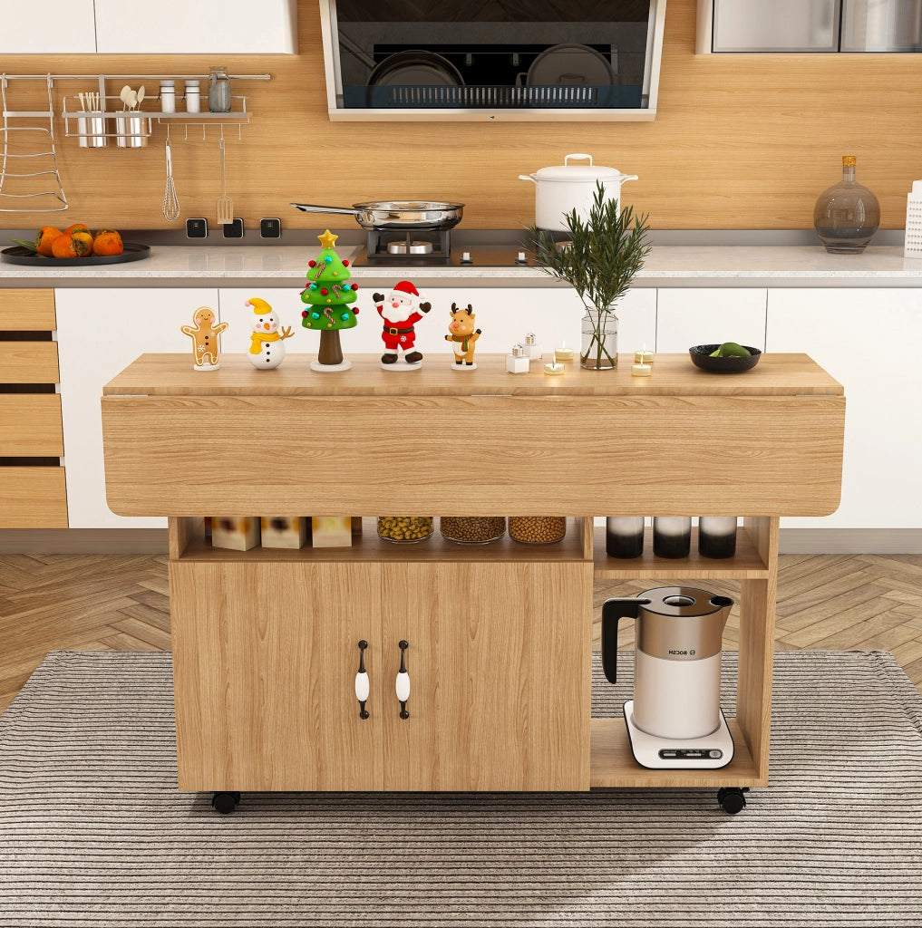 Tavolo pieghevole con ruote in MDF, rovere chiaro, 110 × 70 cm