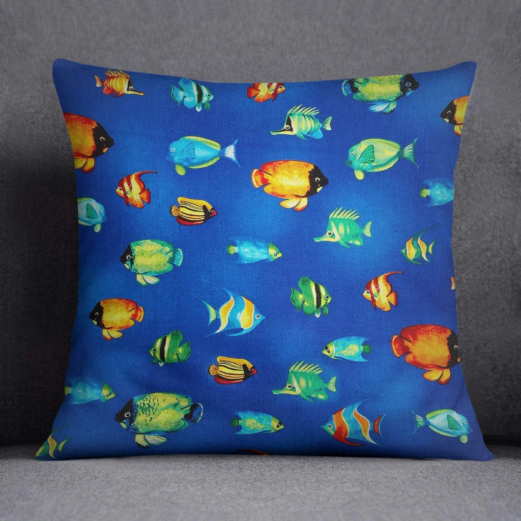 Cuscino, copricuscino 45x45 cm, multicolore, in poliestere e cotone, con cerniera