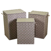 Cestone poliestere tortora foderato 1-3rettangolare cm40x30x55