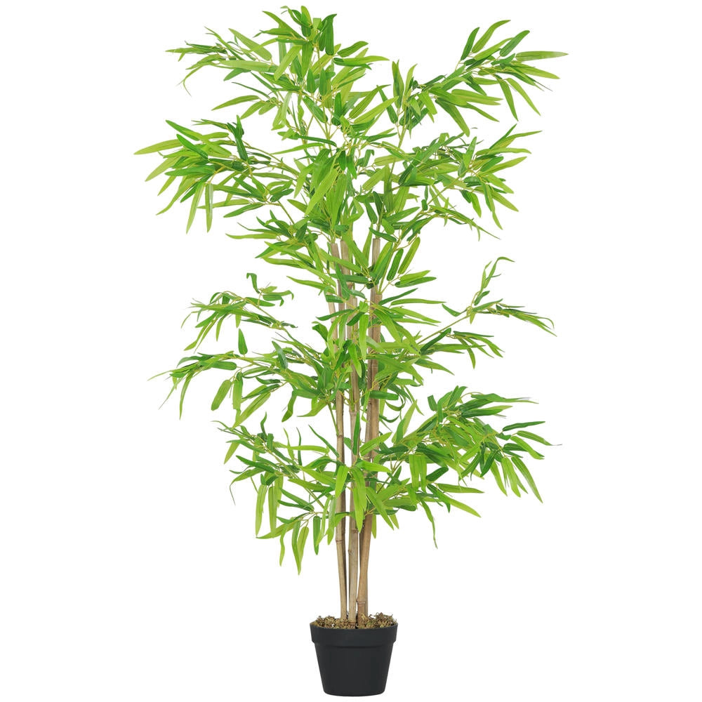 Bambù artificiale con vaso pianta finta realistica da arredo 150 cm per casa e giardino