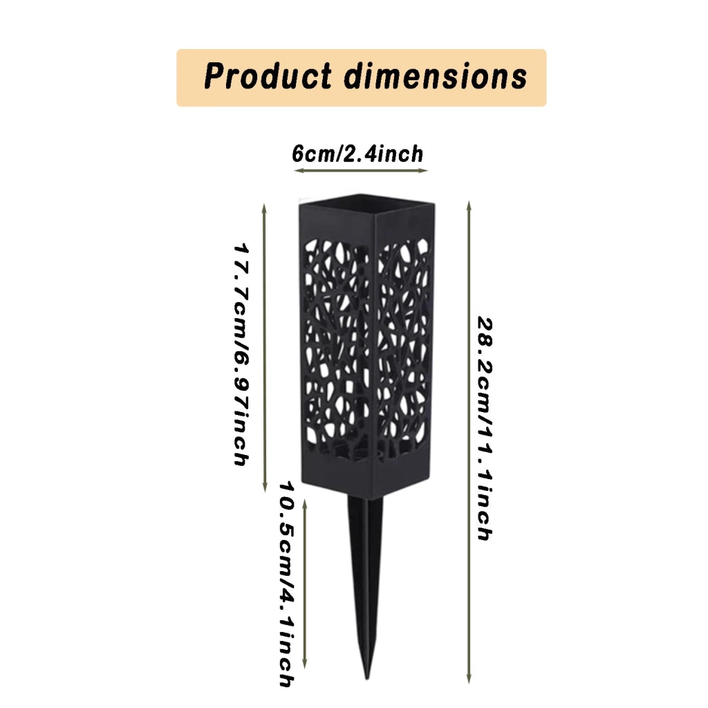 4 vasi per tombe con base, neri, 6 x 28,2 cm, in plastica PP