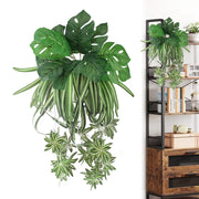 Piante artificiali da appendere, set da 3, Monstera e giglio della pace, 64 cm, plastica