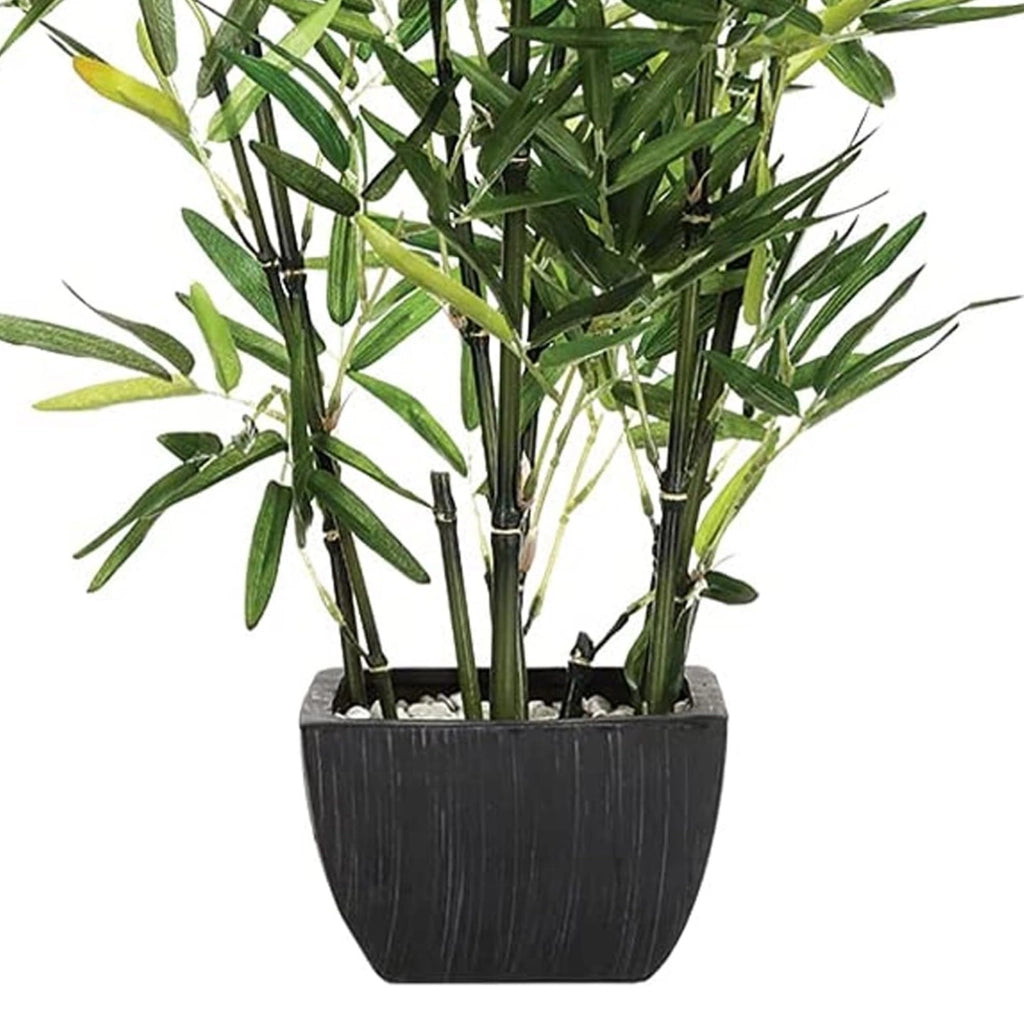 Bambù artificiale in vaso, altezza 70 cm, colore verde, resistente agli agenti atmosferici