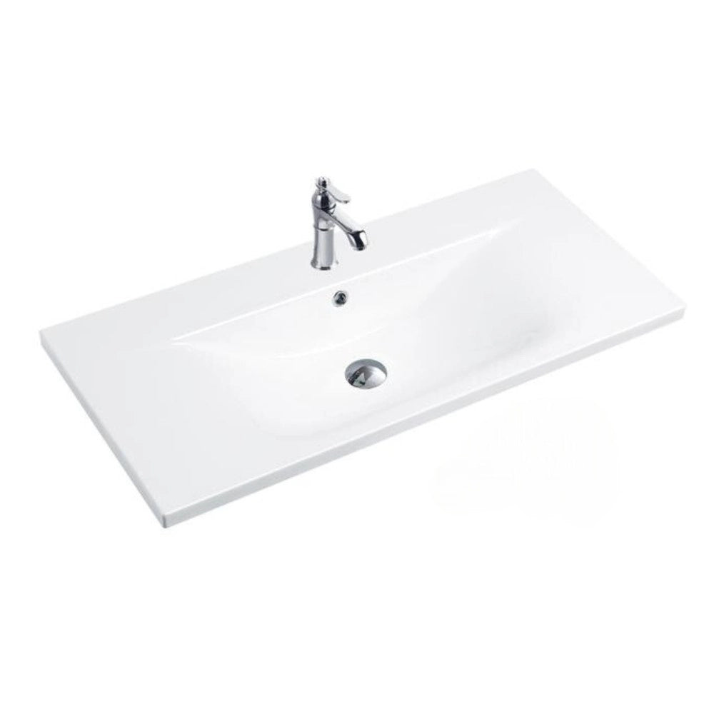 Lavabo da appoggio 101x46.5x18 cm bianco