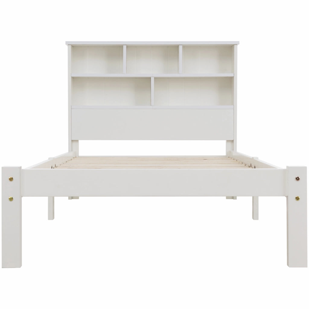 Letto singolo 90x200 cm con libreria e cassetti