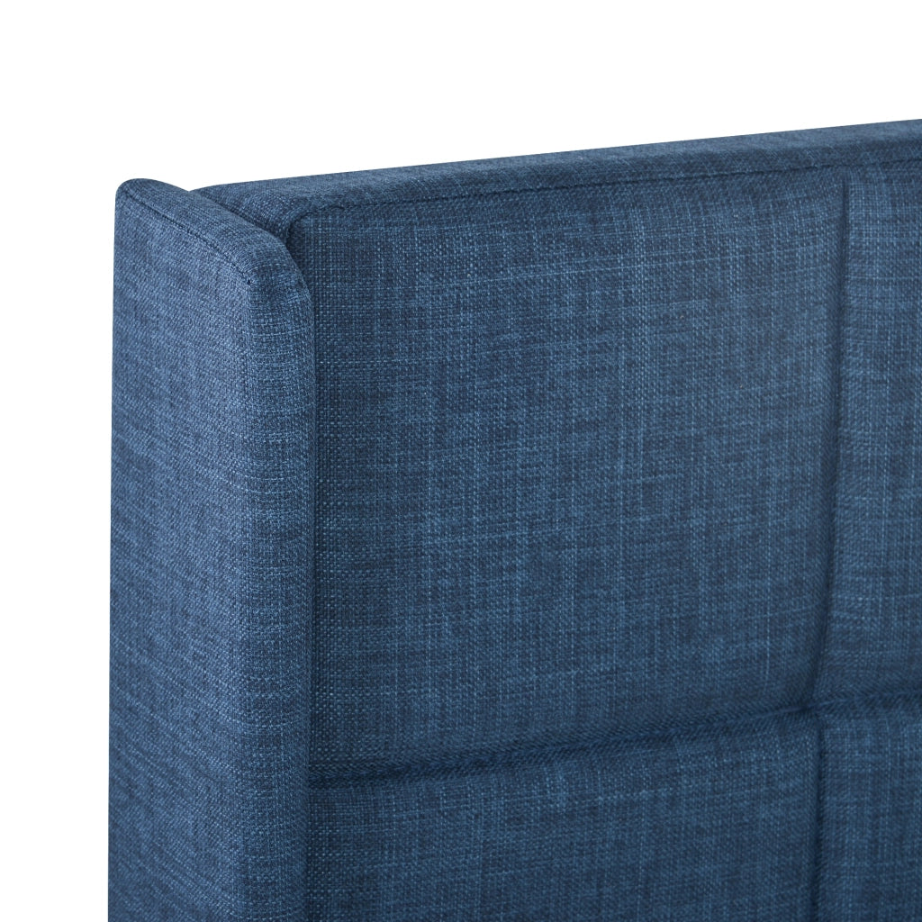 Letto matrimoniale imbottito blu 140x200 cm