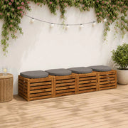 Cuscini per Sedia in 4 Pezzi 4 pz 100% Poliestere Grigio 945320