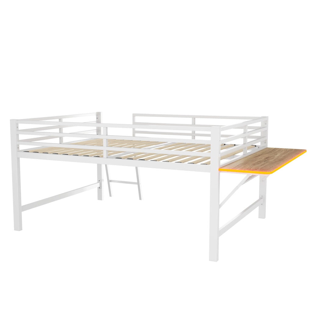 Letto a soppalco 140x200 cm bianco in metallo