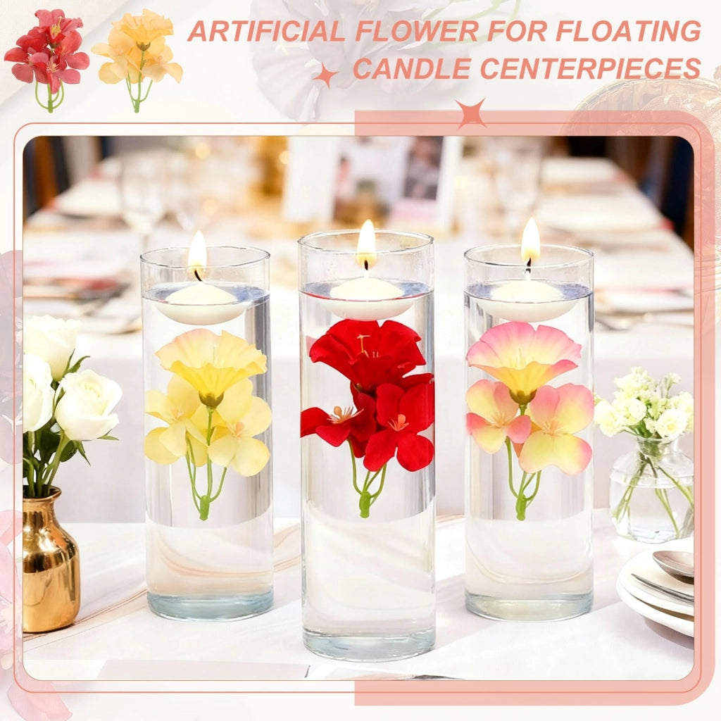 Fiori di orchidea artificiali, 12 pezzi, 8x6 cm, rosa e bianco