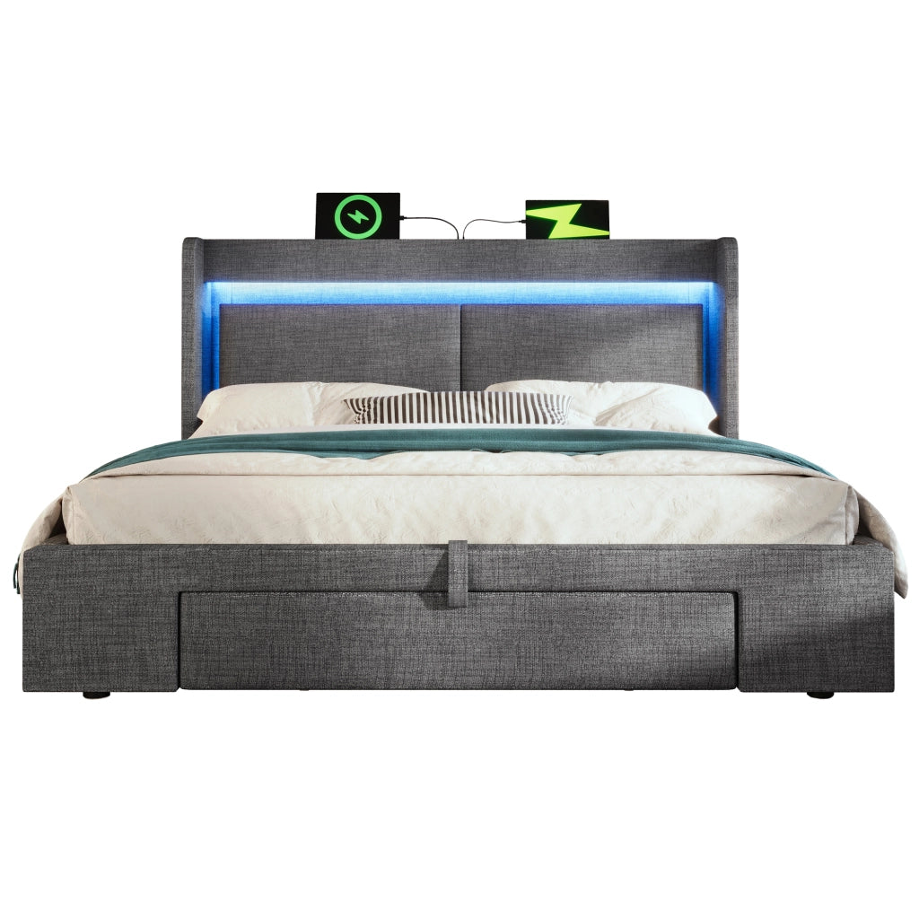 Letto imbottito 160x200 cm con contenitore idraulico