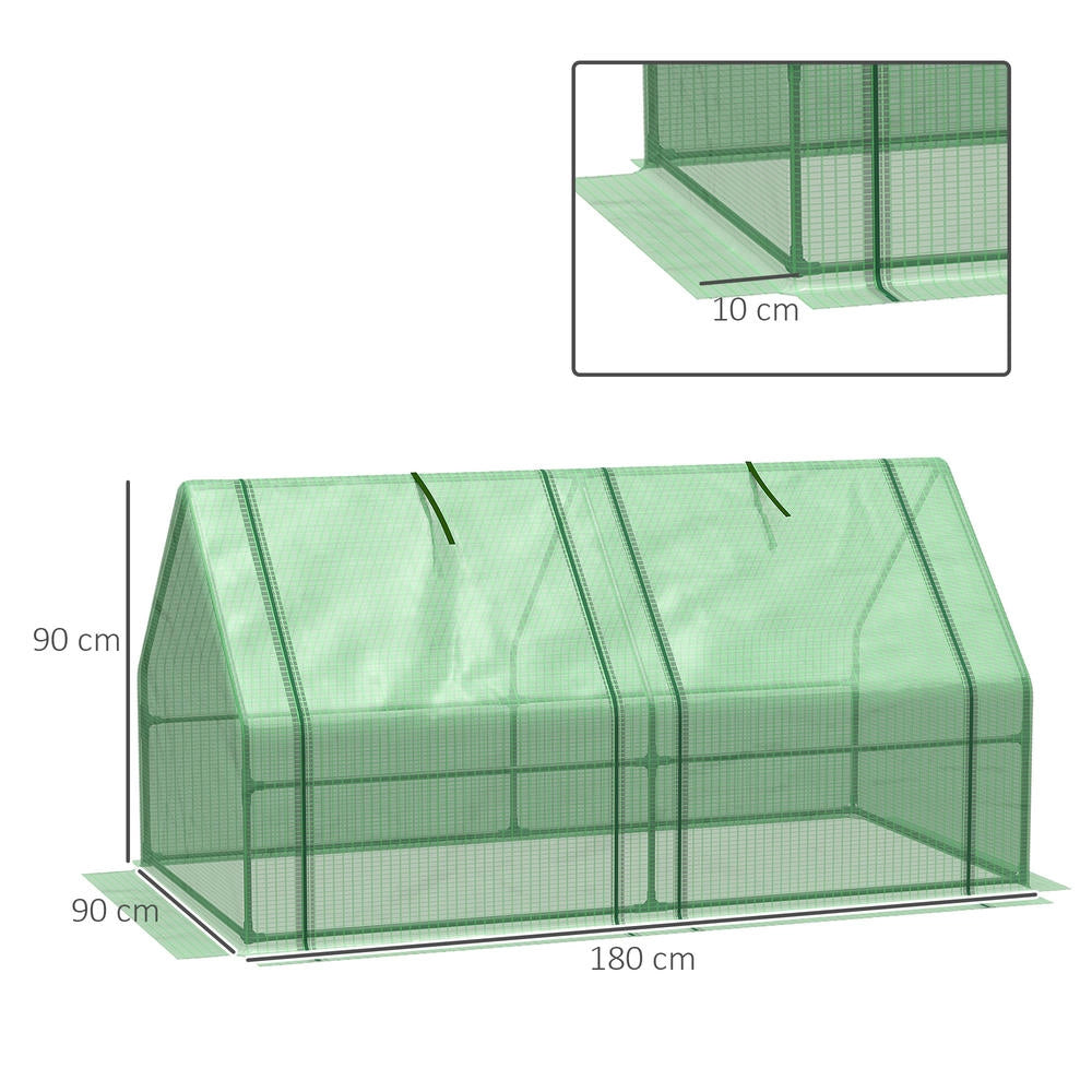 Serra da Giardino e Balcone per Piante e Pomodori in Acciaio e Telo Verde, Compatta e Resistente, 180 x 90 x 90 cm