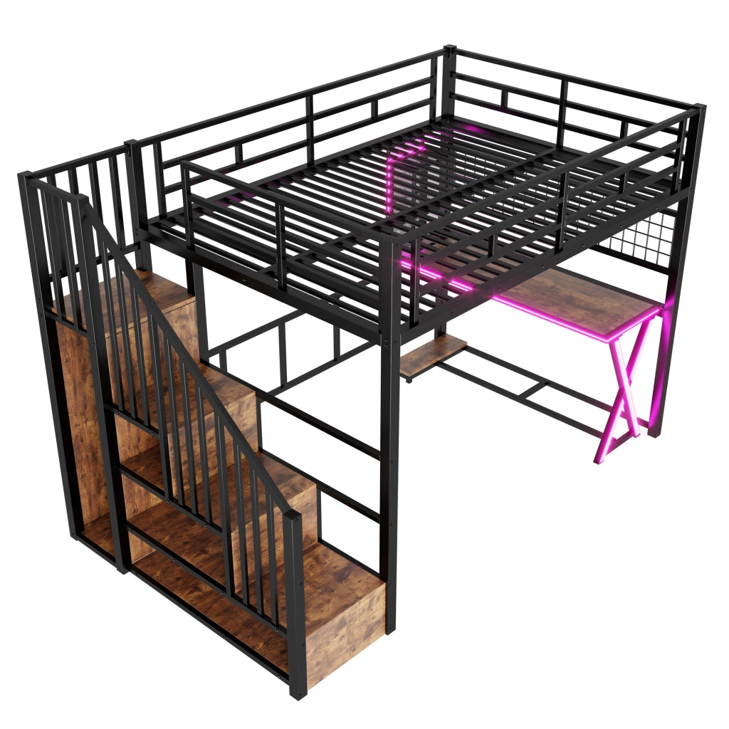 Letto a soppalco 140x200 cm con scrivania