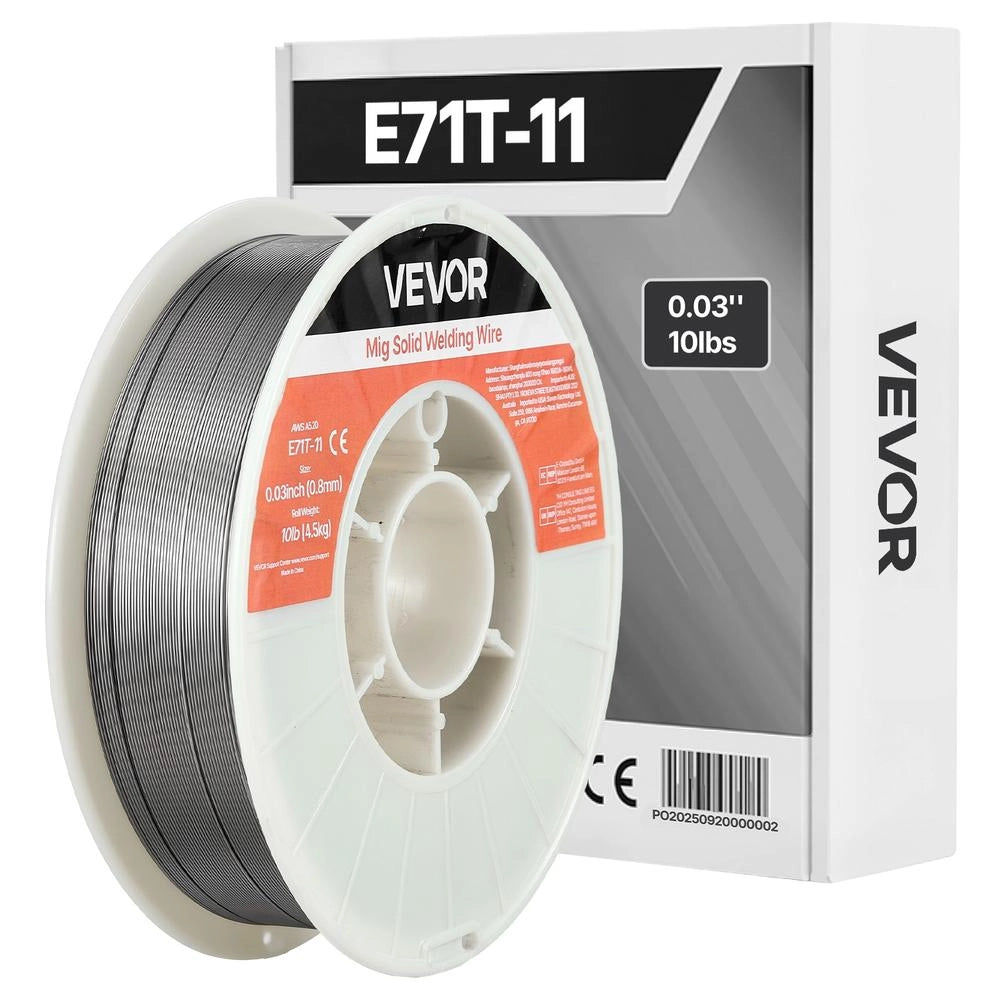 Filo Animato per Saldatrice MIG E71T-11 0,8 mm 4,5 kg in Acciaio Dolce Senza Gas Autoprotetto per Fai da Te e Officina