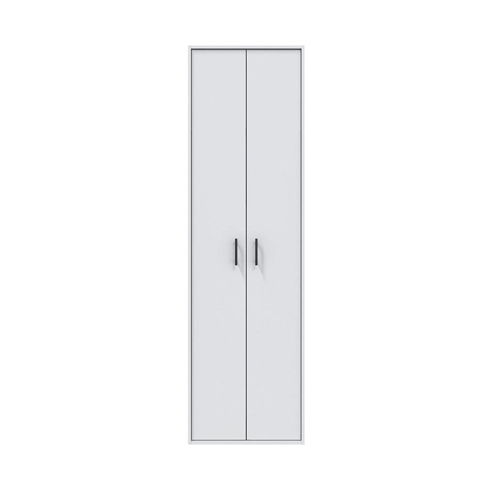 Strevi, Armadio Multiuso 2 Ante 2 Ripiani, 40x206h cm Bianco