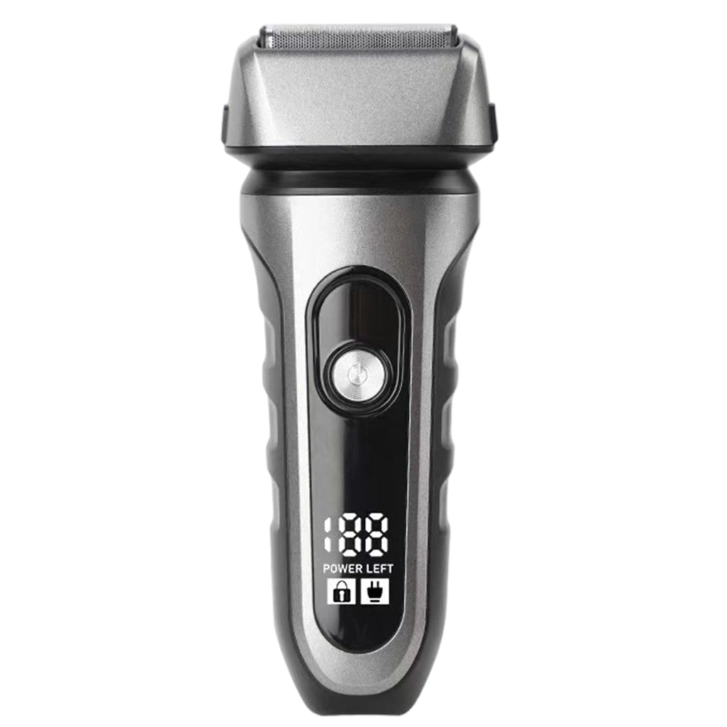 RASOIO elettrico da uomo impermeabile IPX7 con display LED e ricarica USB-C