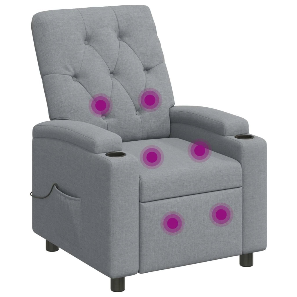 Poltrona massaggiante reclinabile Grigio Chiaro 42051236