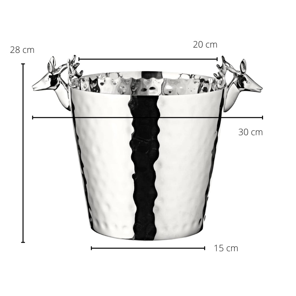 Secchiello per bottiglie (Ø 20 cm, H 28 cm), nichelato, martellato